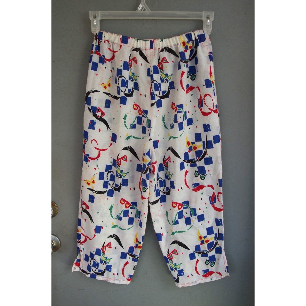 Fun Vtg 80s handmade‎  Pants Geometric Primary Colors 10/12